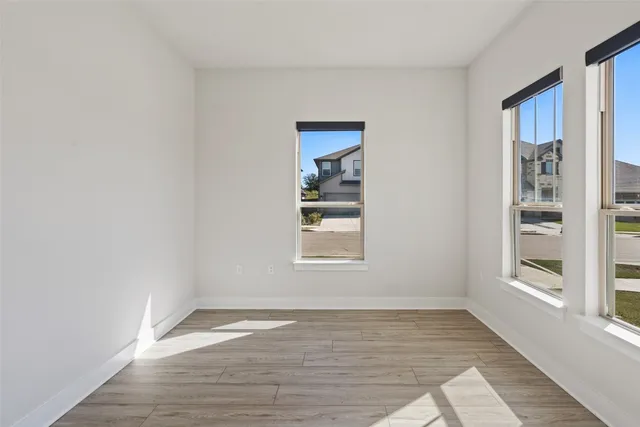 a view of small space with racks on the wall