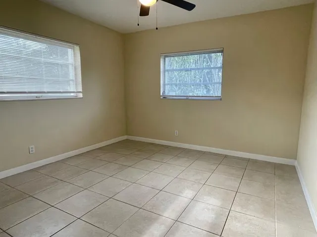 an empty room with a window