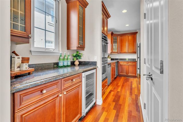 a view of a hallway with windows