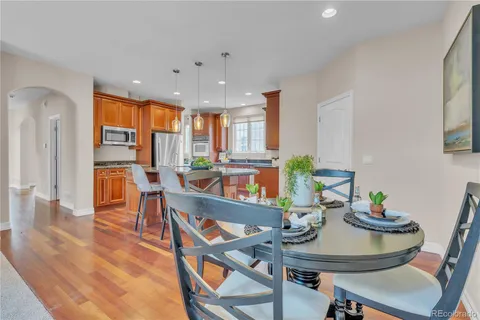 a view of a hallway with windows