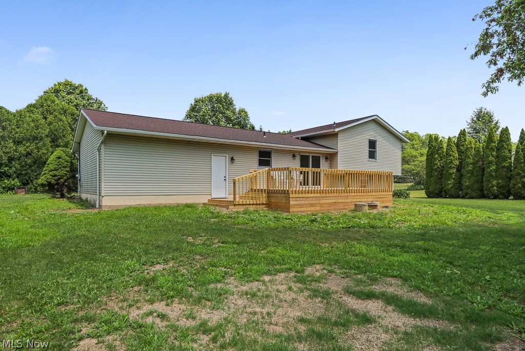 2642 Blake Road Wadsworth, OH 44281 - Photo 41 of 46 Spacious rear yard with a newly constructed wood deck featuring railings