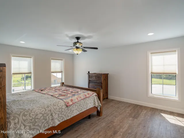 a view of a room with glass door