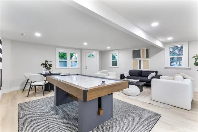 a view of an outdoor space with seating area