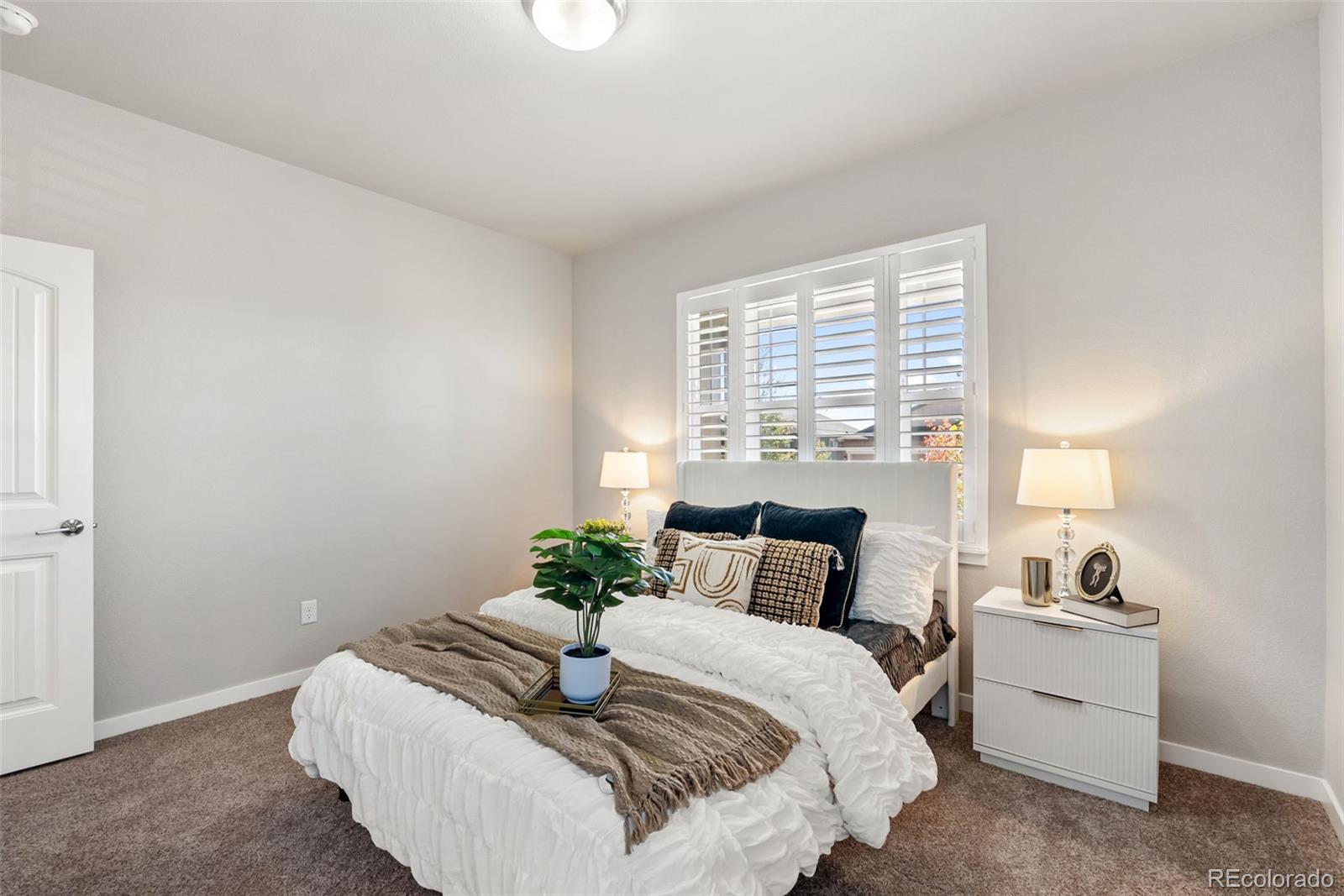 4508 Captain Jack Lane Colorado Springs, CO 80924 - Photo 6 of 50 a bedroom with a bed and a potted plant