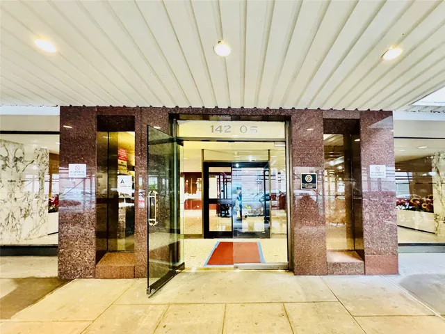 a view of a lobby with furniture