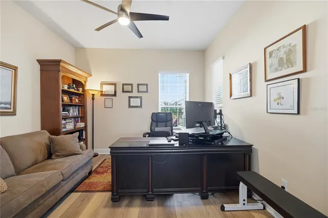 a living room with furniture and furniture