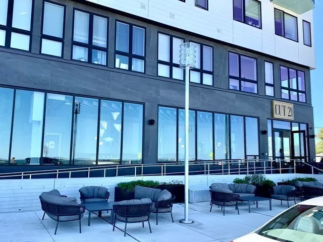 a front view of a building