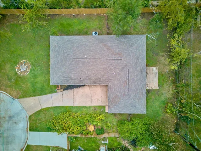 an aerial view of a house