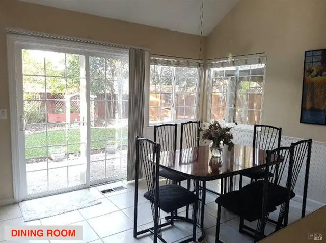 a view of a dining room and livingroom view