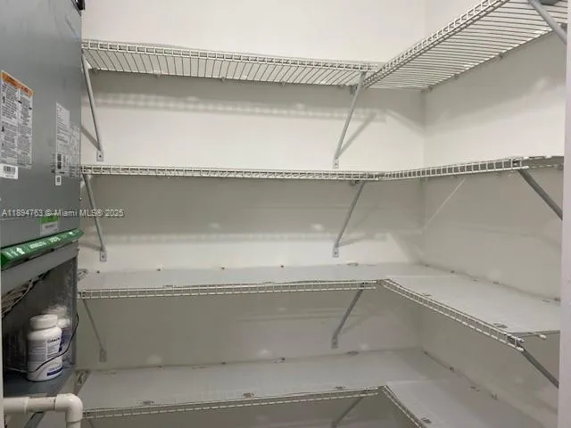 a close view of a vanity in the bathroom