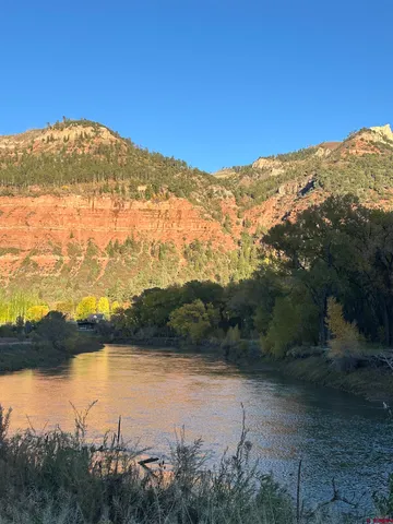 a view of lake and mountain