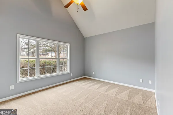 an empty room with a window