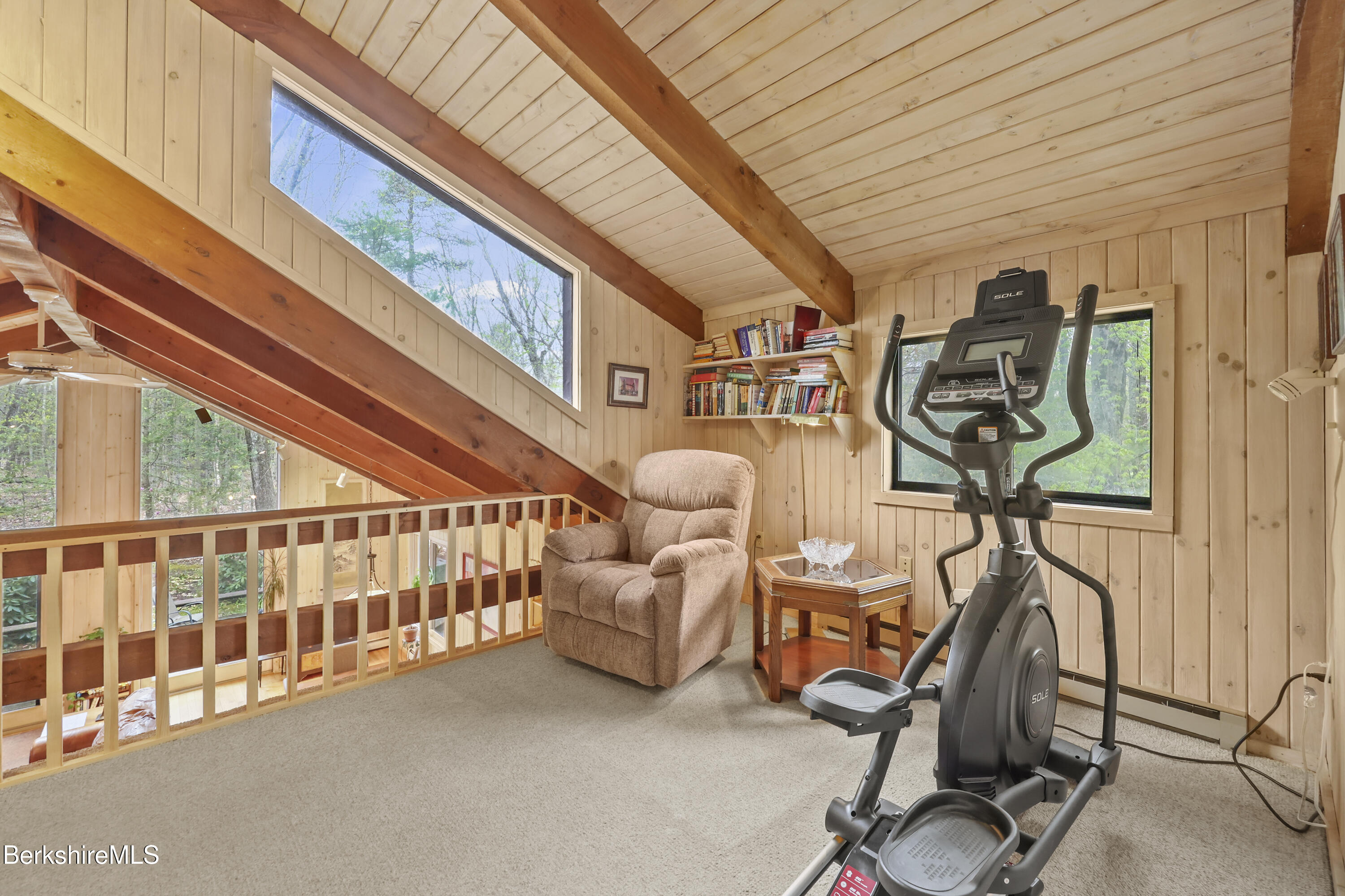 422 Bonny Rigg Hill Road Becket, MA 01223 - Photo 36 of 60 a view of a room with gym equipment