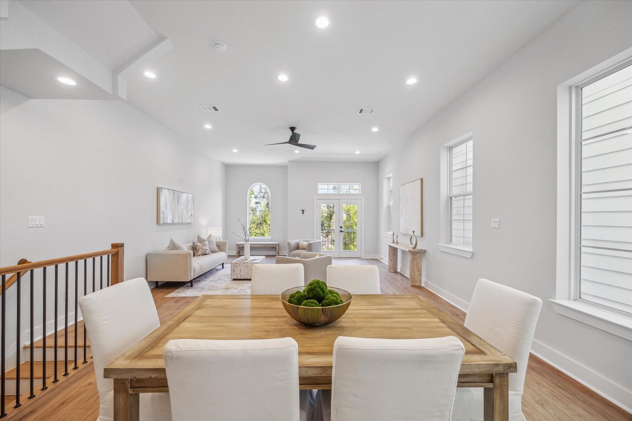 1035 West 17th Street Houston, TX 77008 - Photo 5 of 26 a view of a dining room with furniture window and wooden floor