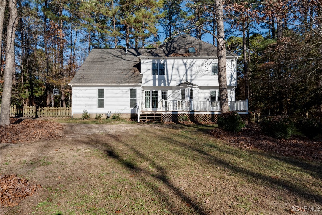 14055 Princess Mary Road Chesterfield, VA 23838 - Photo 38 of 41 Back of property with a lawn and a wooden deck