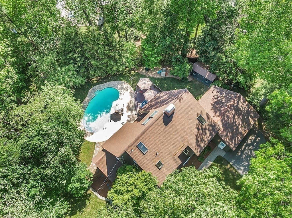 17 Berkshire Road Peabody, MA 01960 - Photo 39 of 41 an aerial view of a house with a yard and garden