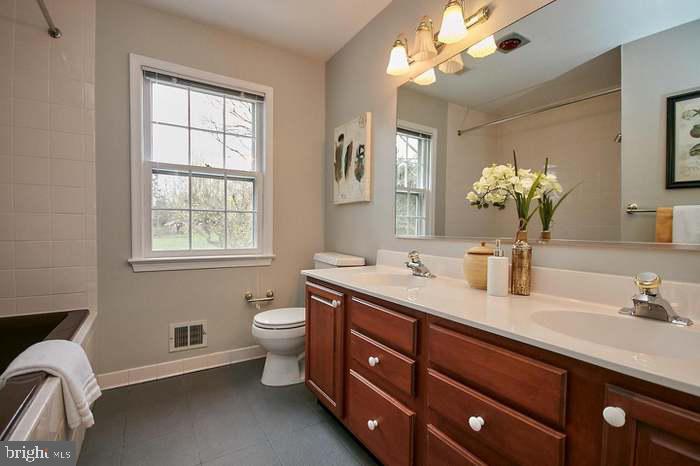 1006 Kimberwicke Road McLean, VA 22102 - Photo 27 of 42 a bathroom with a double vanity sink and a toilet