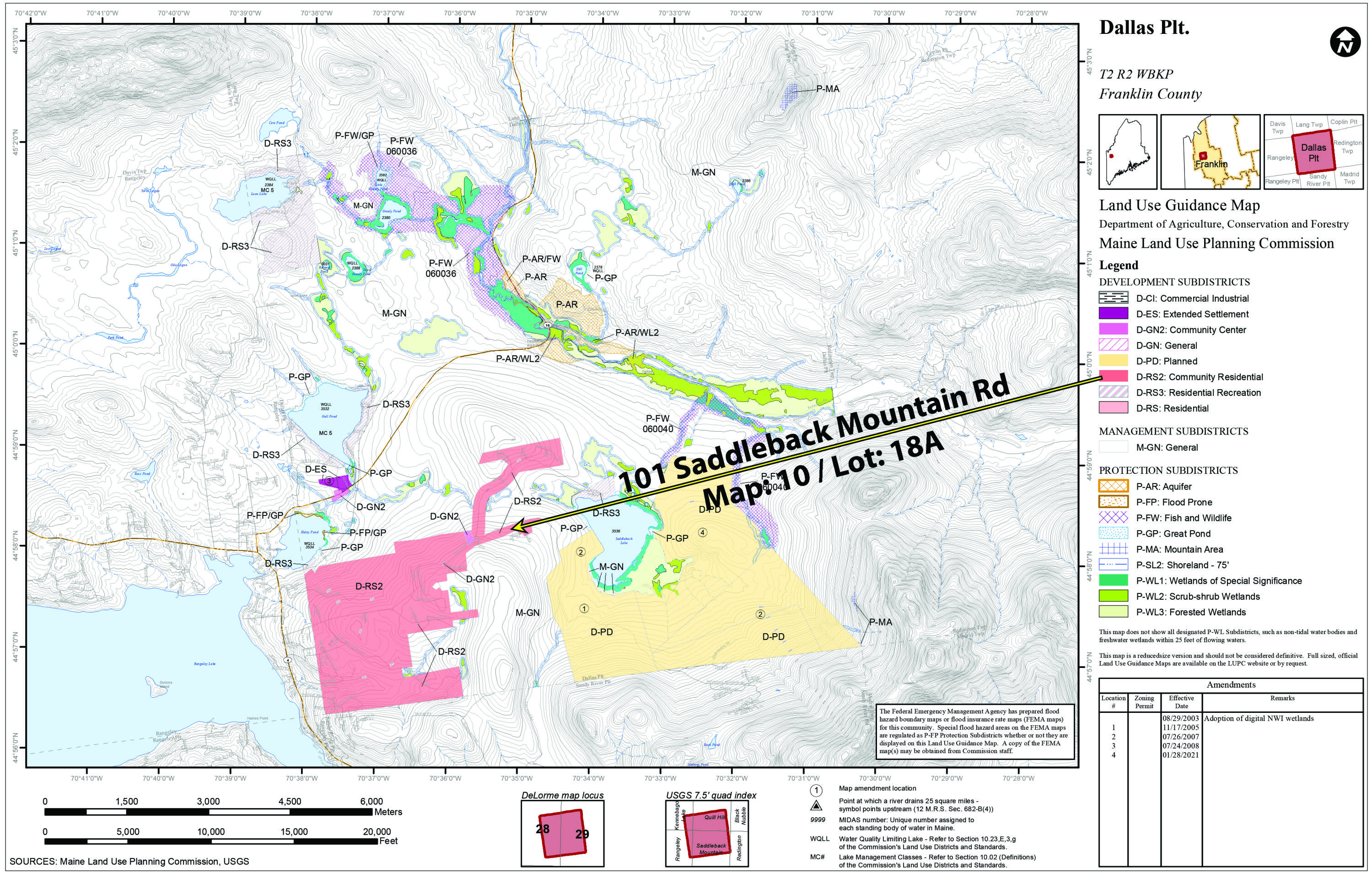 101 Saddleback Mountain Road Dallas Plt, ME 04970 - Photo 6 of 7 Zoning Map