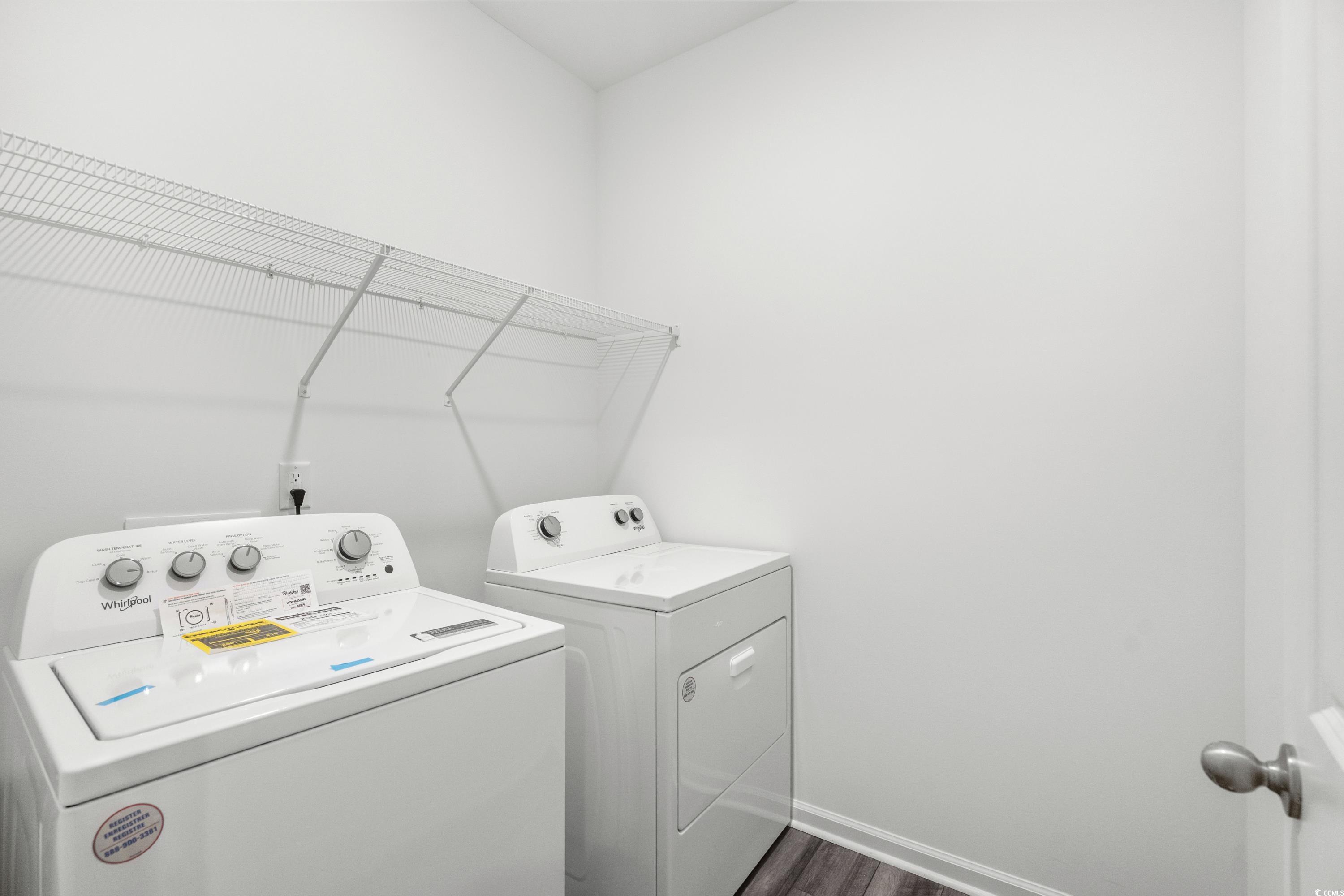 443 Castillo Drive Longs, SC 29568 - Photo 7 of 32 Washroom with independent washer and dryer and dark wood-style floors