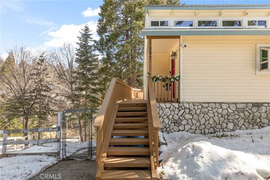 337 Lookout Drive Twin Peaks, CA 92391 - Photo 2 of 32 a view of a wooden door and a yard