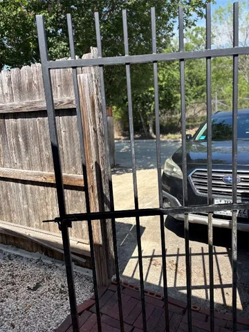 a view of a room with rack on the wall