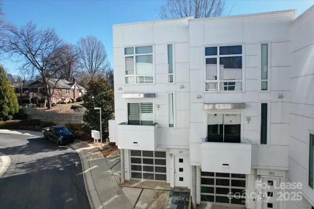 a view of building with windows