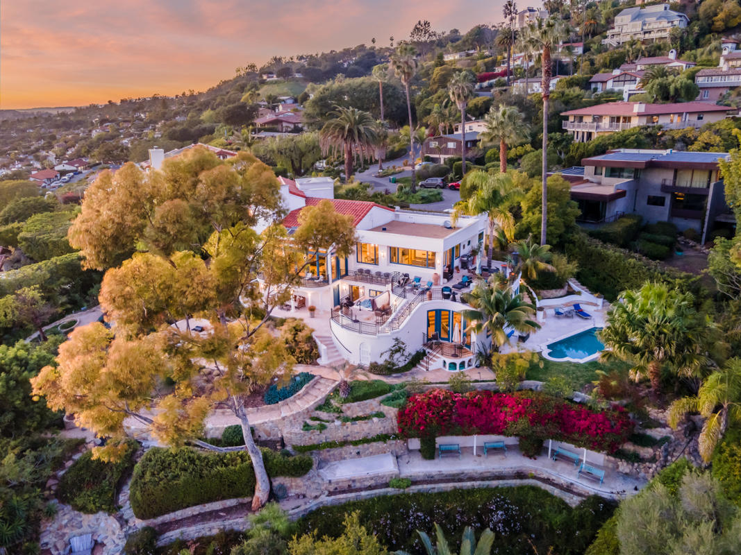 280 Loma Media Road Santa Barbara, CA 93103 - Photo 62 of 67 Aerial Twilight - 280 Loma Media SB