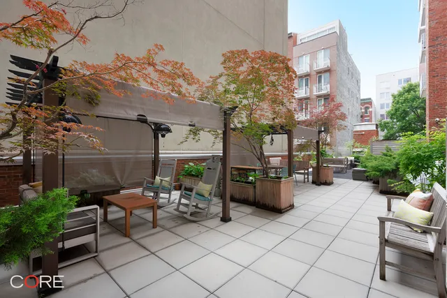 a view of outdoor dining space with a patio