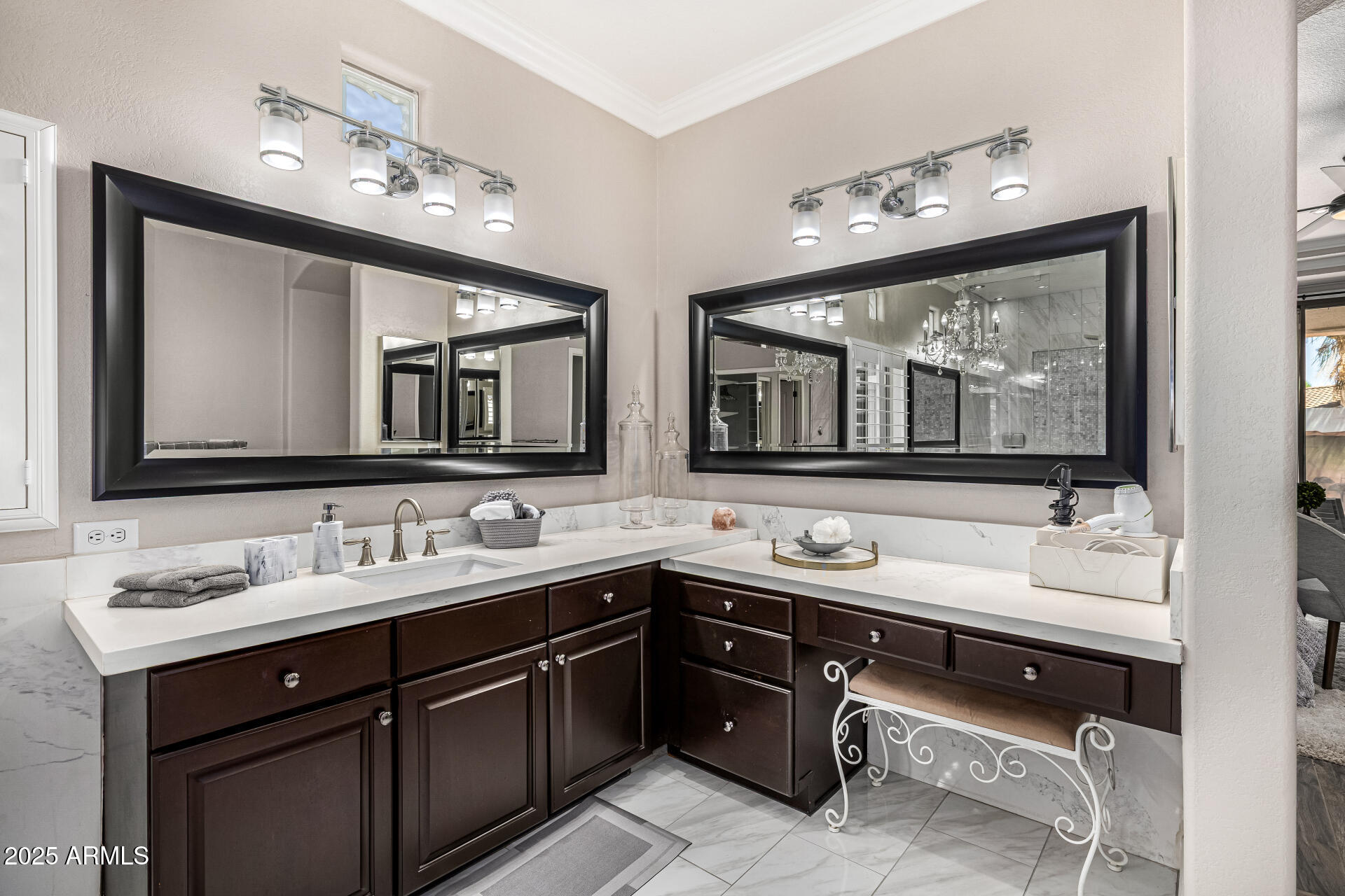 1517 South Arroya Circle Mesa, AZ 85206 - Photo 50 of 111 a bathroom with a double vanity sink and a mirror