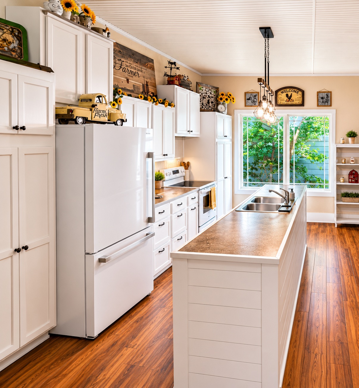 810 North 6th Street Temple, TX 76501 - Photo 2 of 9 A well-lit kitchen with rich wood flooring and a spacious island for meal preparation.