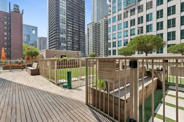 a view of a brick building from a balcony