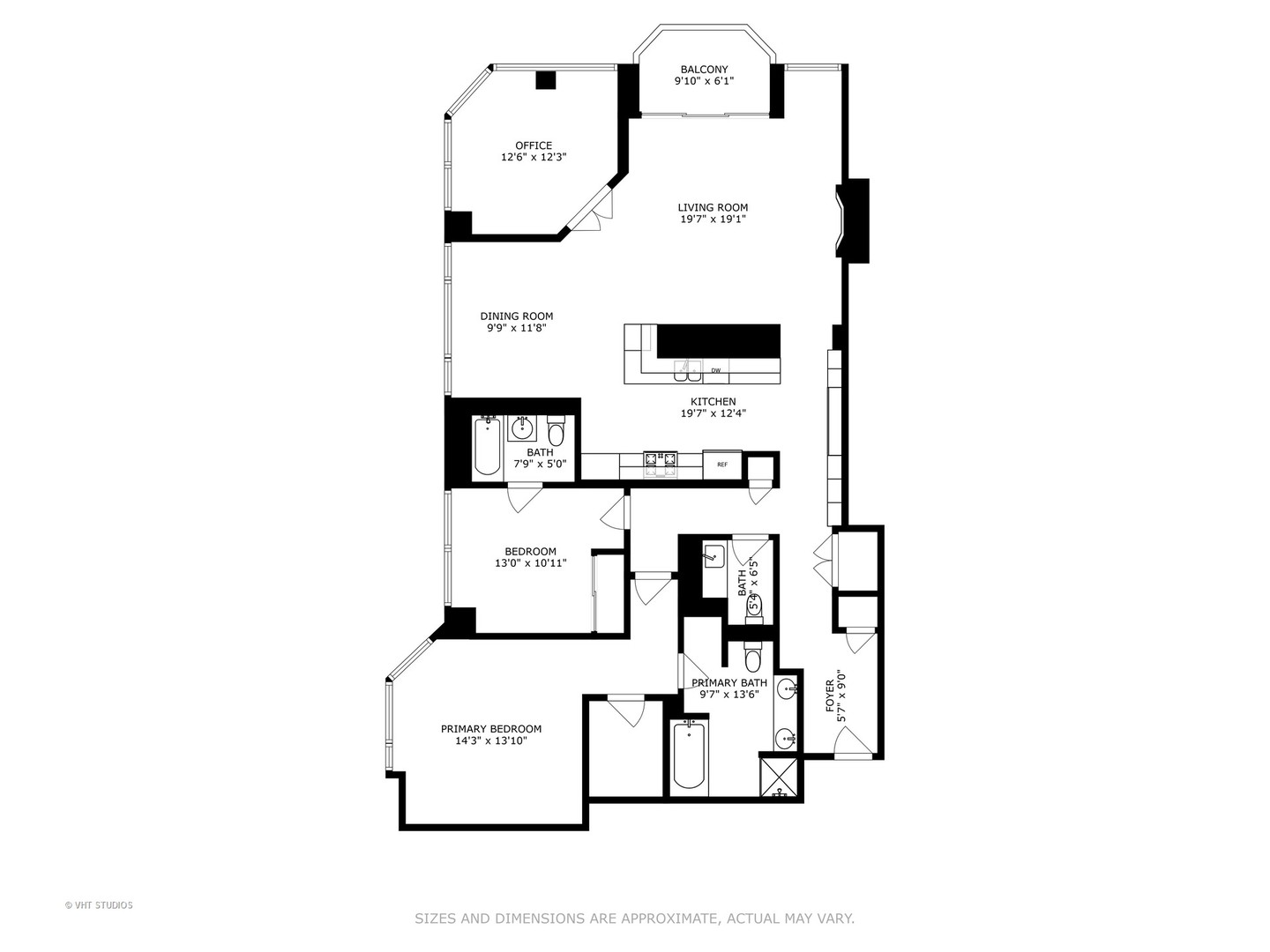 21 East Huron Street, Unit 1806 Chicago, IL 60611 - Photo 35 of 54 a white building with black white and white walls