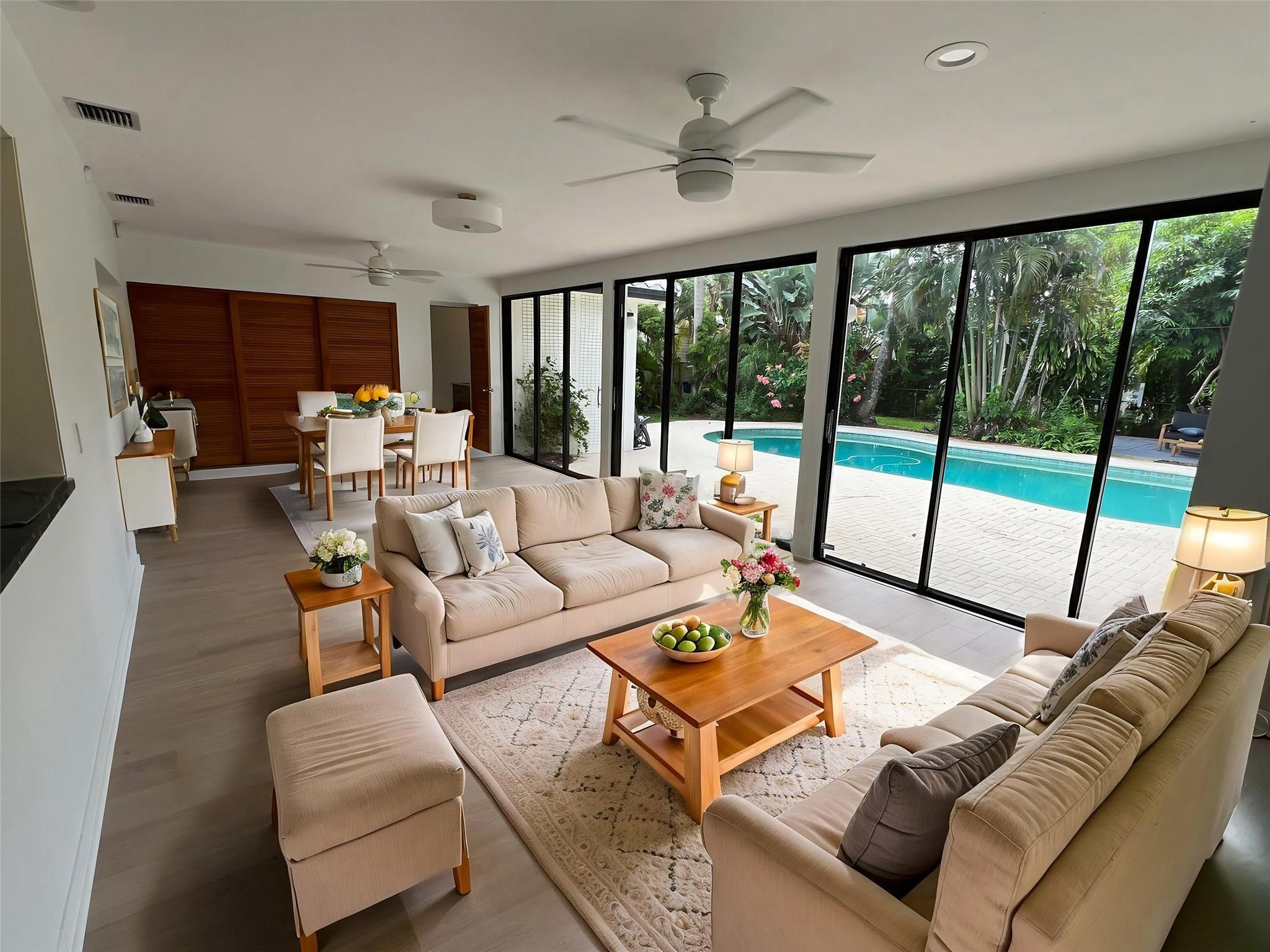 4408 Monroe Street Hollywood, FL 33021 - Photo 3 of 26 a living room with furniture and a large window