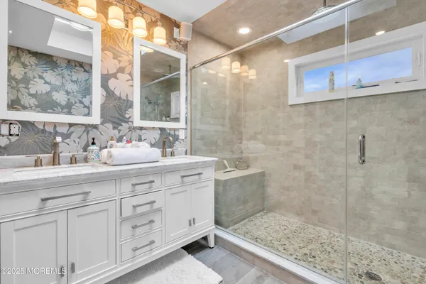 a bathroom with a shower