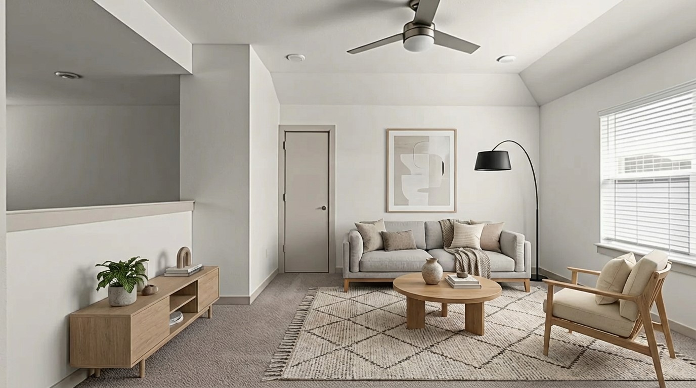 Upstairs 2nd living room/home office area.Virtually staged.