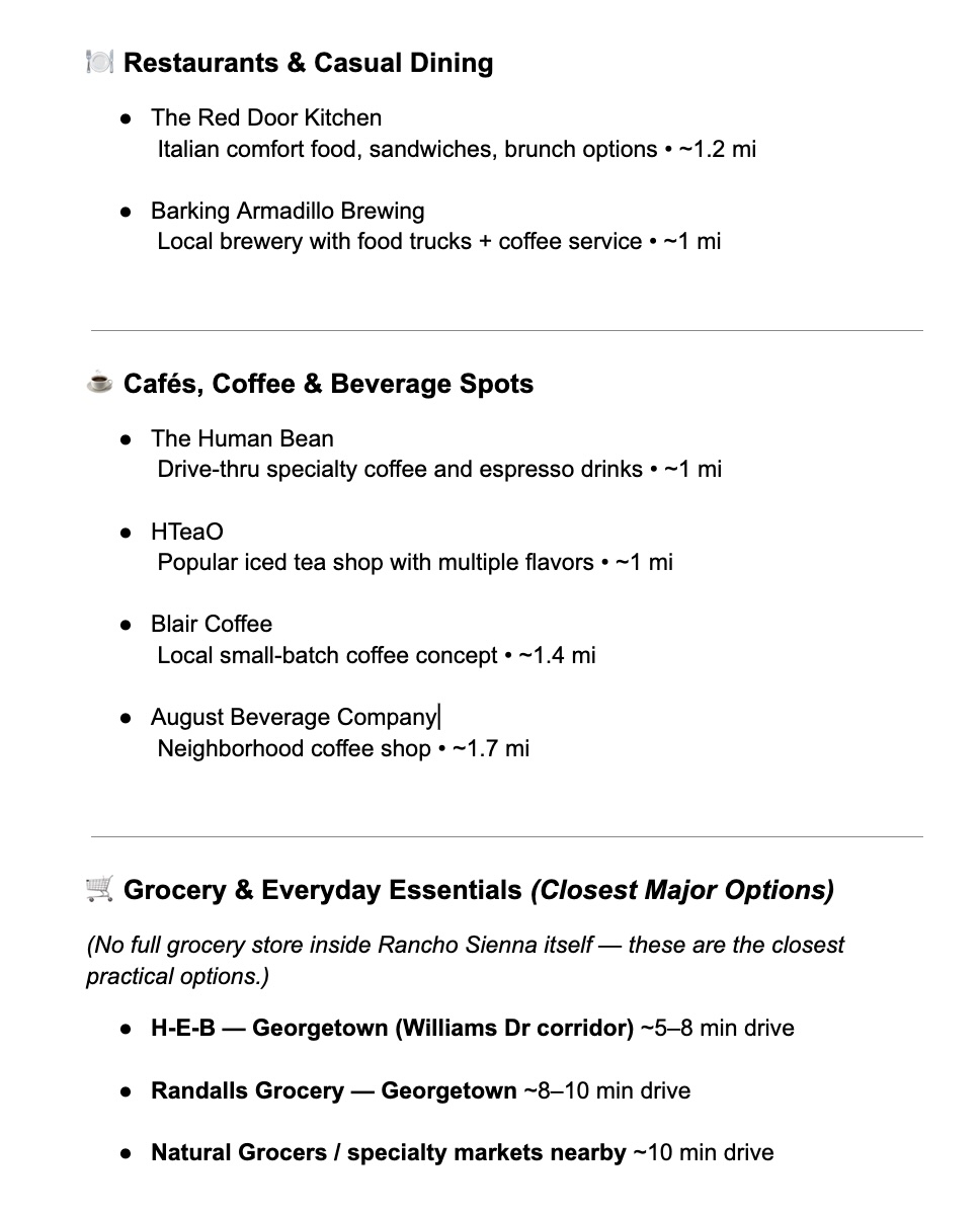 101 Merrick Road Georgetown, TX 78628 - Photo 12 of 38 Areas to grocery shop and eat