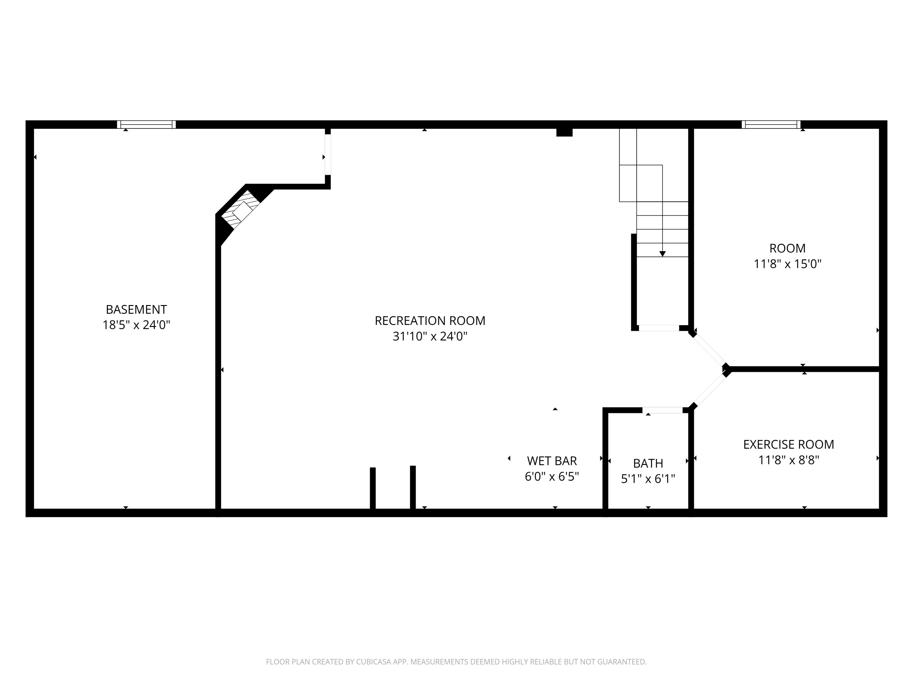 5315 66th Place Kenosha, WI 53142 - Photo 46 of 48 Basement Floorplan with dimensions per CubiCasa