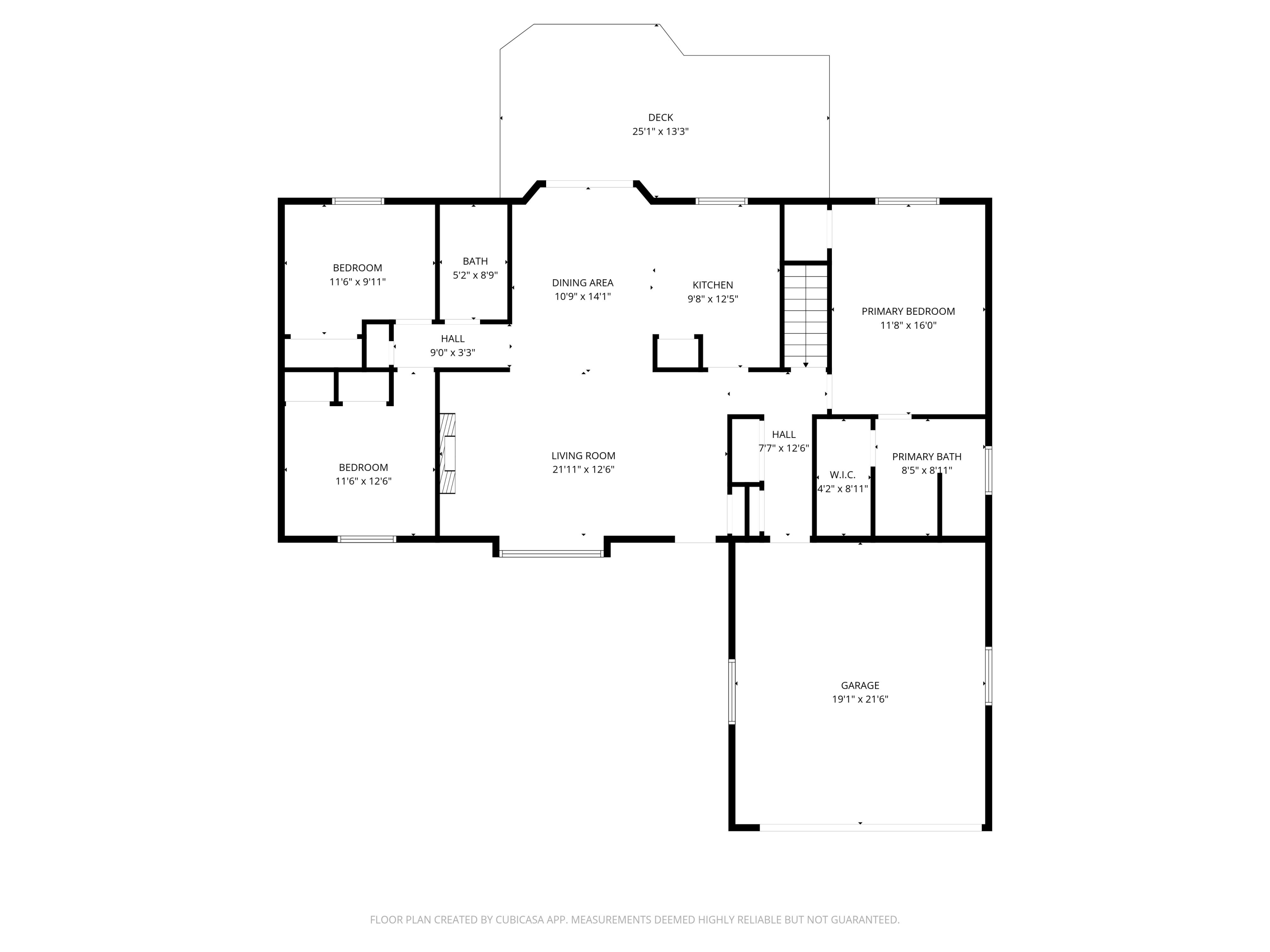 5315 66th Place Kenosha, WI 53142 - Photo 47 of 48 Main Floor Floorplan with dimensions per CubiCasa