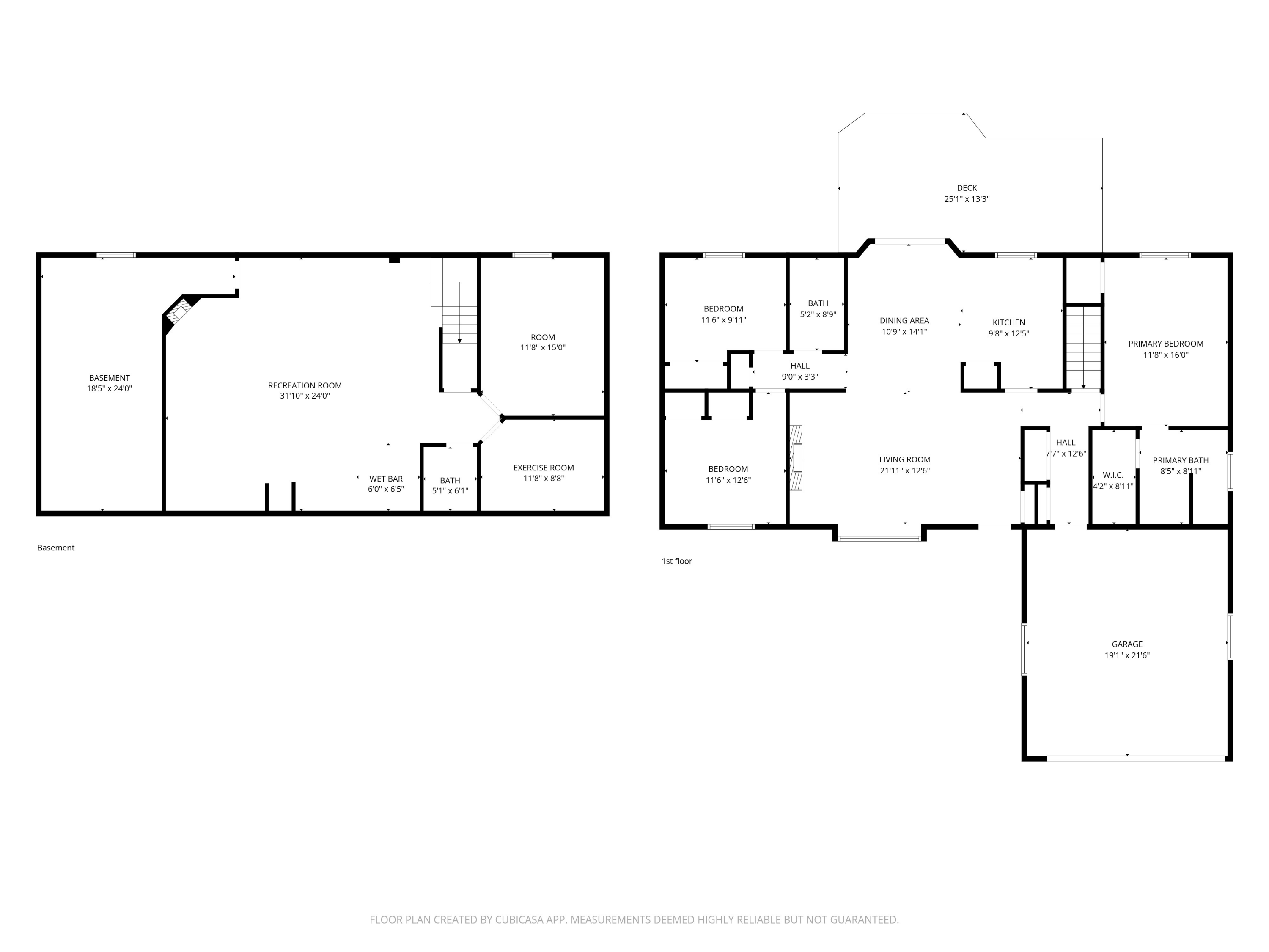 5315 66th Place Kenosha, WI 53142 - Photo 48 of 48 Basement Floorplan with dimensions per CubiCasa
