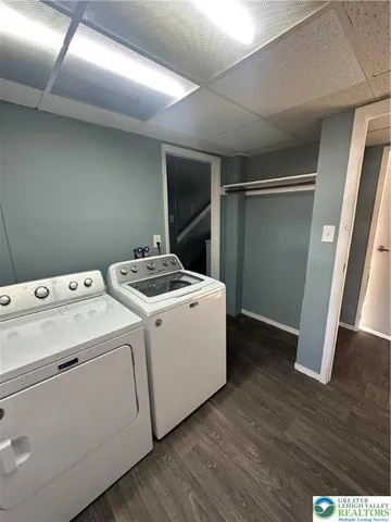 a utility room with washer and dryer