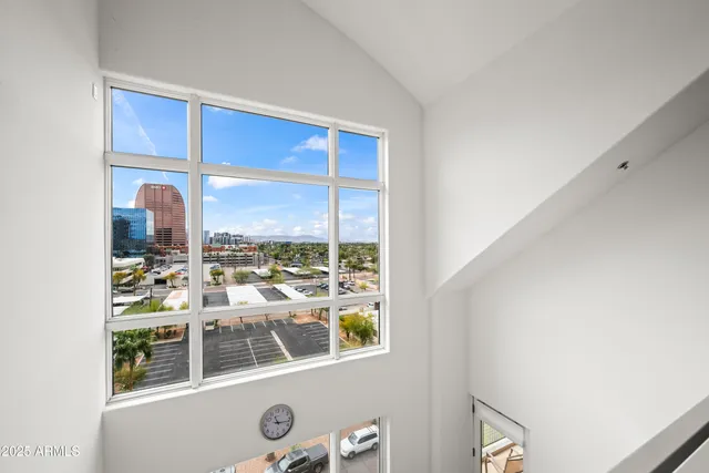 a view of a large window with an outdoor view