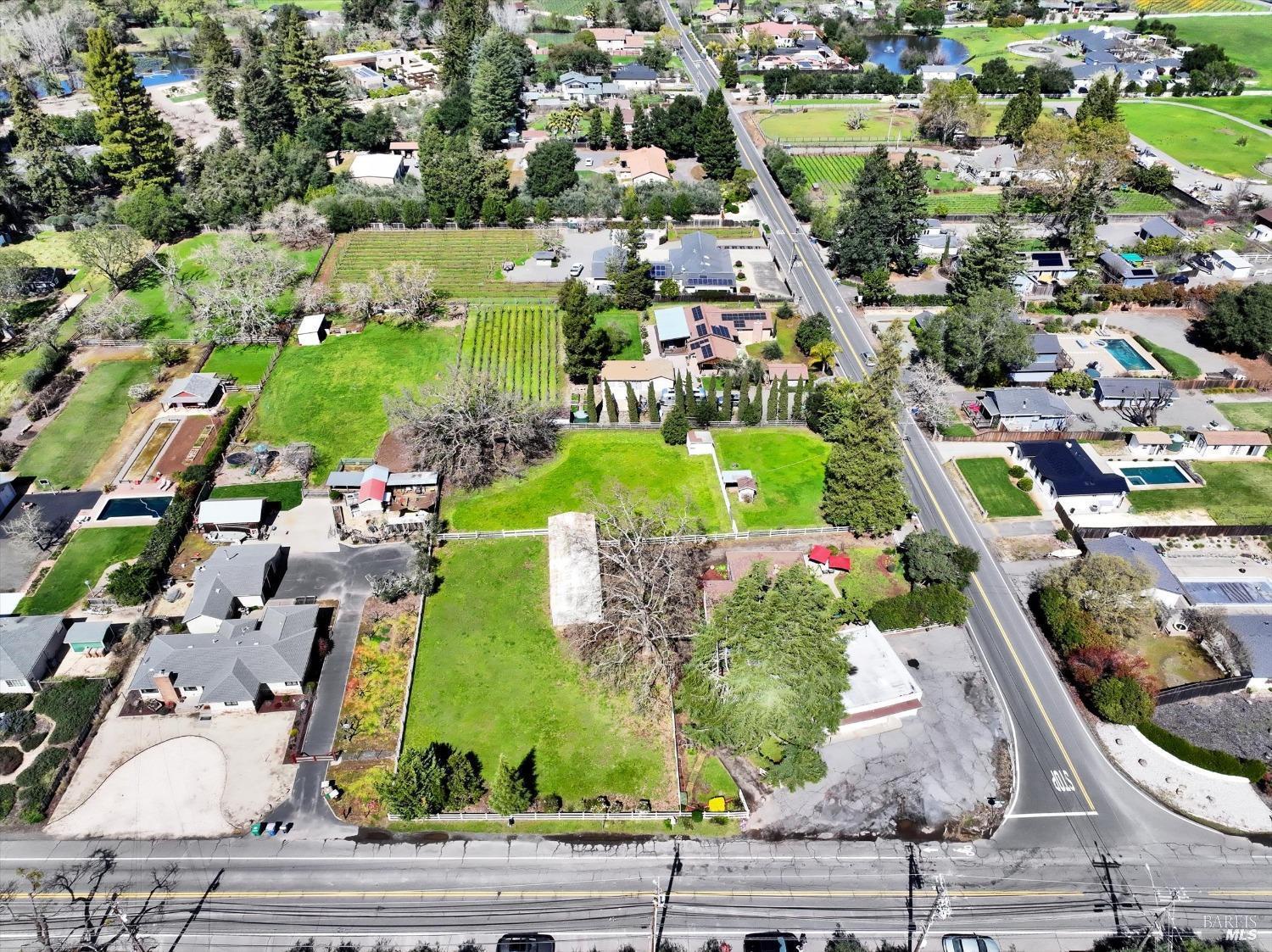 2060 Hagen Road Napa, CA 94558 - Photo 43 of 56 an aerial view of residential houses with outdoor space and street view