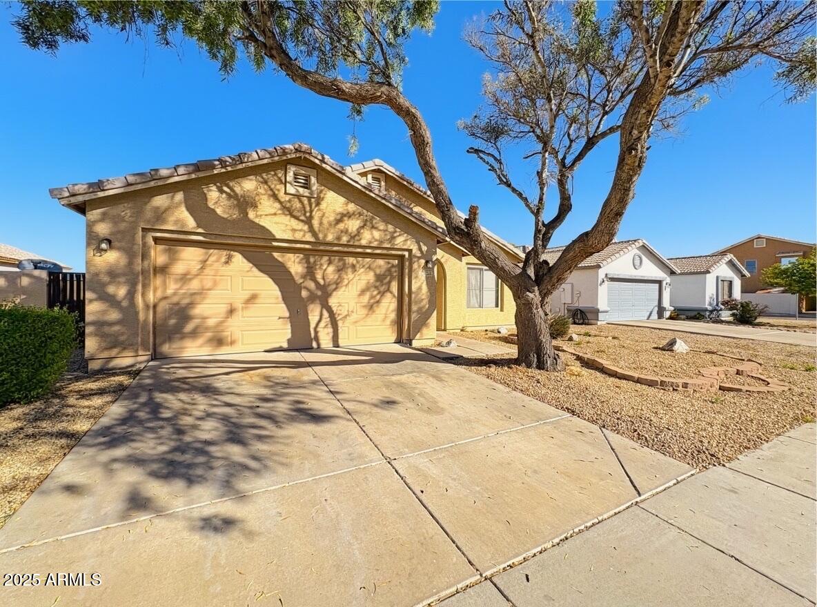 a view of back yard of the house