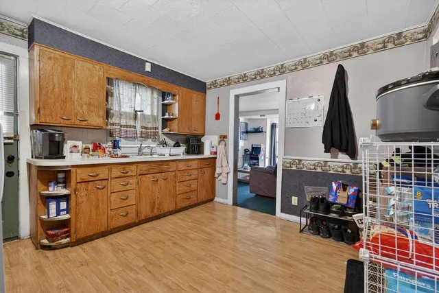 a bed room with a bed furniture and a window