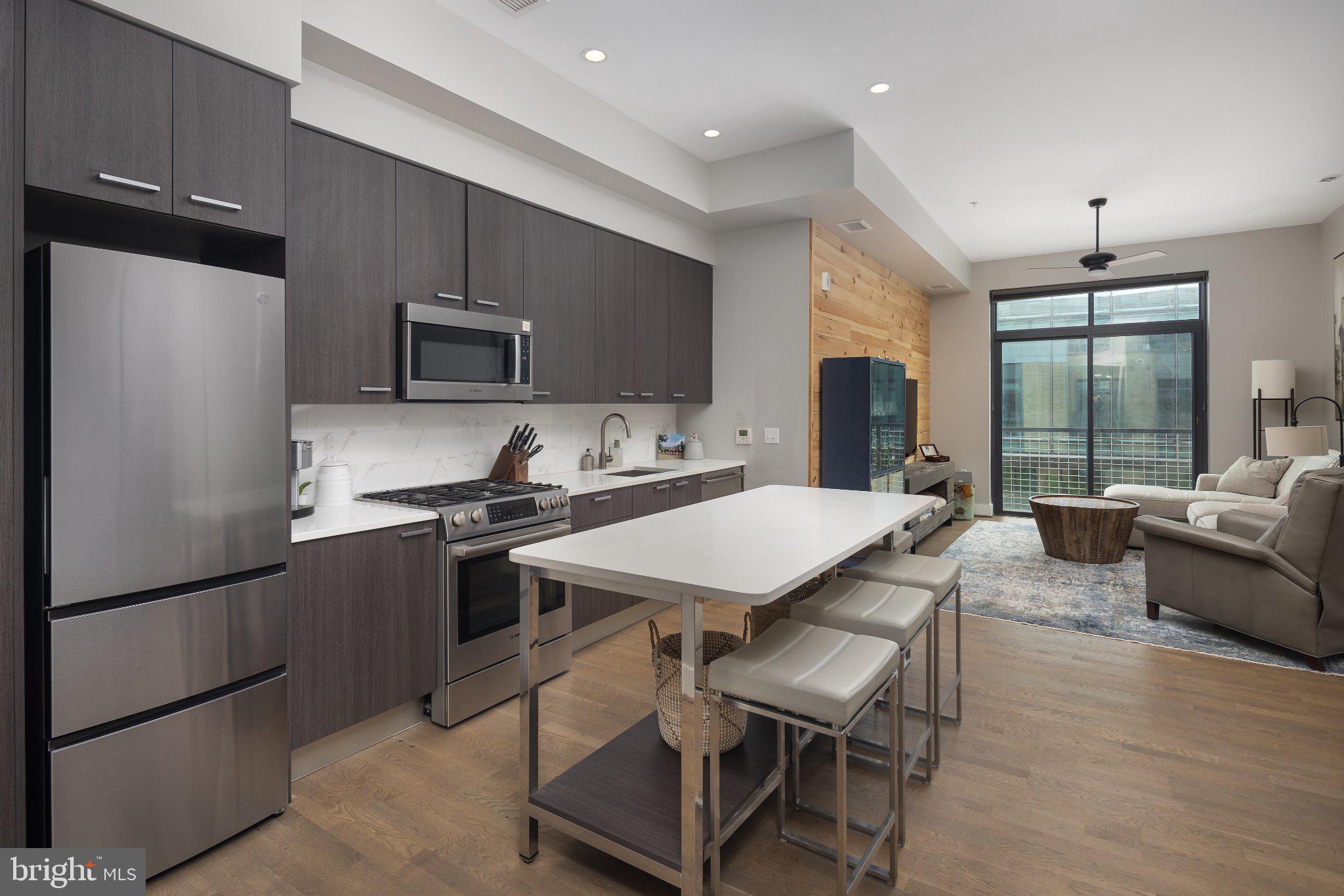 525 Southwest Water Street Southwest, Unit 404 Washington, DC 20024 - Photo 2 of 82 Sleek modern kitchen with open layout.
