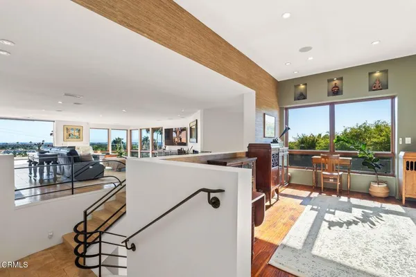 a living room with furniture