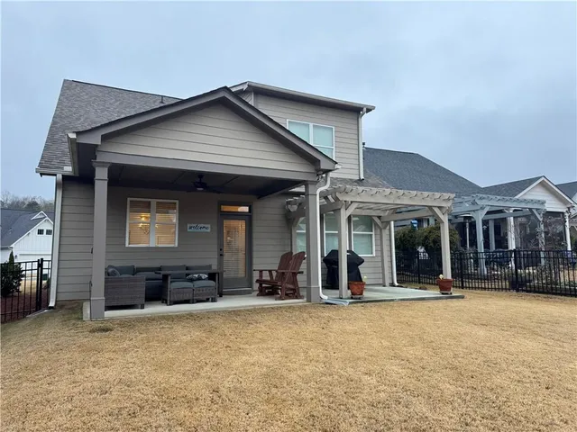 a view of a house with a patio