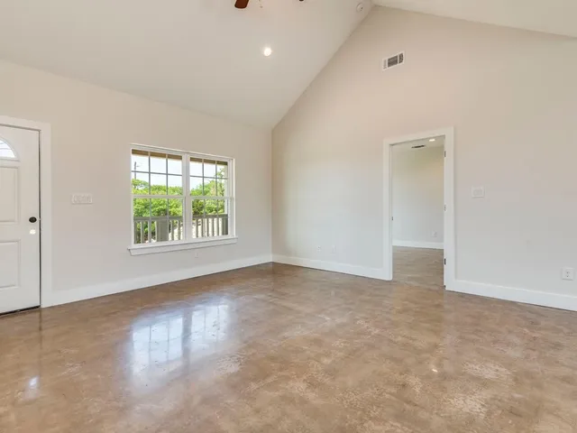 an empty room with a window