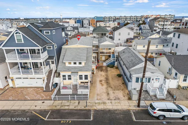 an aerial view of a residential apartment building