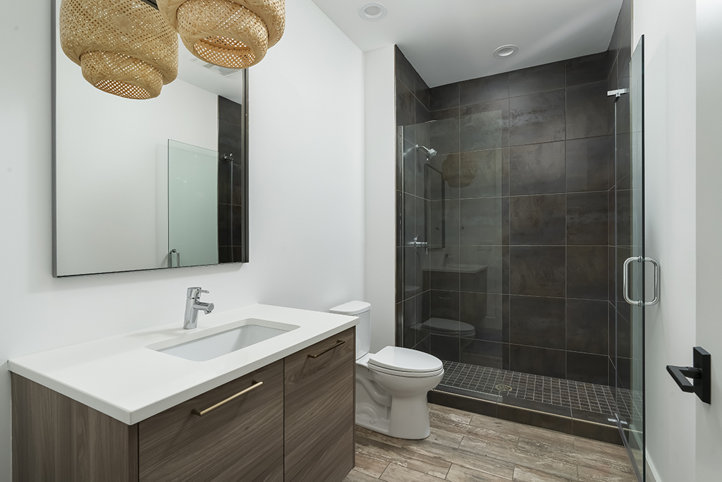 1132 West Adams Street, Unit 5W Chicago, IL 60607 - Photo 10 of 26 a bathroom with a sink a toilet and shower